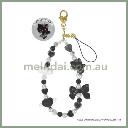 SANRIO | Hello Kitty Beaded Hand Strap Phone Charm 210 × 80 × 20mm (Black Angel)