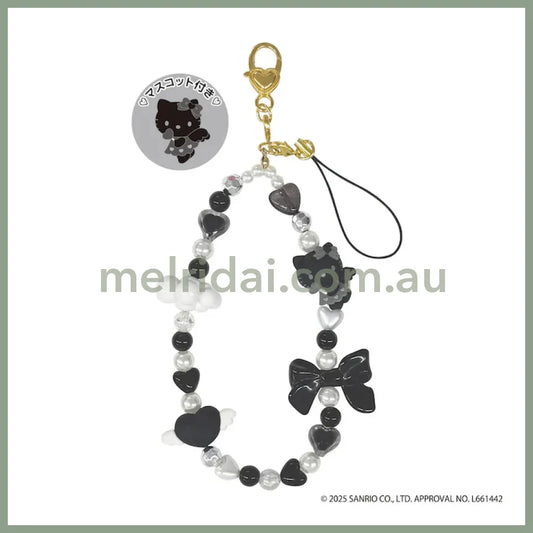 SANRIO | Hello Kitty Beaded Hand Strap Phone Charm 210 × 80 × 20mm (Black Angel)