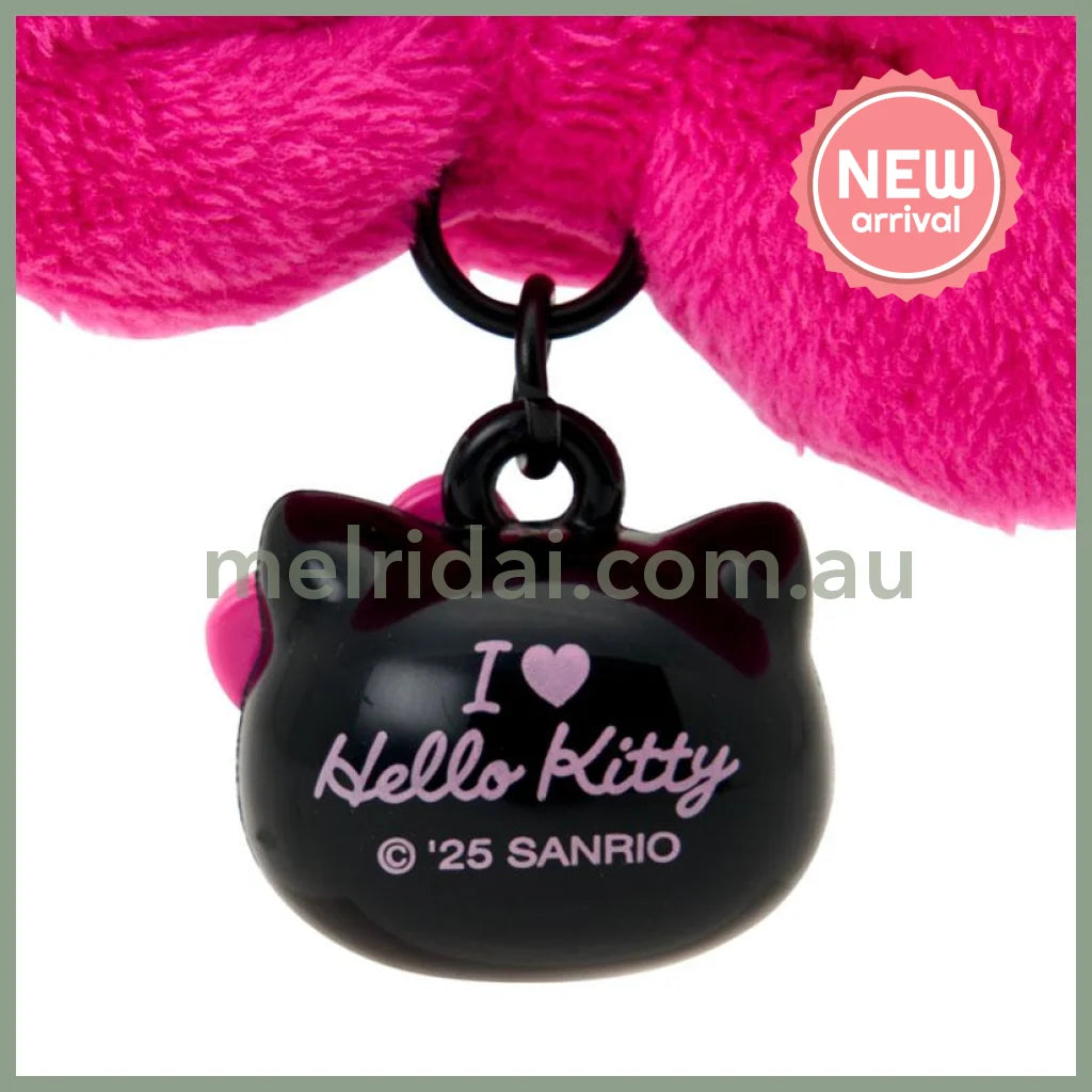 SANRIO | Hello Kitty Black Pink Swaying Ribbon Charm Keychain 65×30×45mm (I Love Hello Kitty)