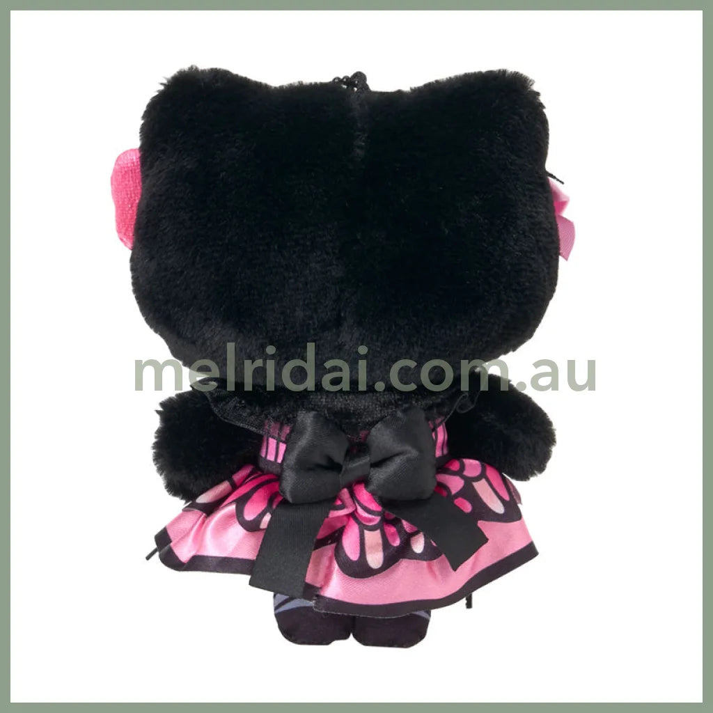 SANRIO | Hello Kitty Black Plush Keychain Bag Charm Mascot Holder 160×60×110mm (Butterfly)