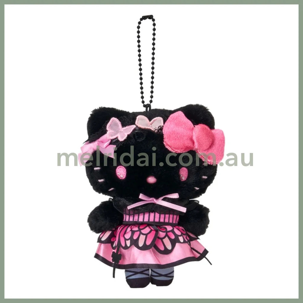 SANRIO | Hello Kitty Black Plush Keychain Bag Charm Mascot Holder 160×60×110mm (Butterfly)