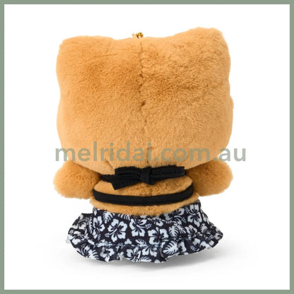 SANRIO | Hello Kitty Black Tanned Mascot Holder Plush Keychain Bag Charm 14×7×17cm (Endless Summer Vacation / Coconut
