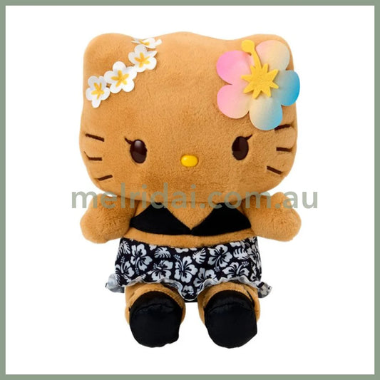 SANRIO | Hello Kitty Black Tanned Plush Toy Plush Doll 16.5×15×21cm (Endless Summer Vacation / Coconut Vacation