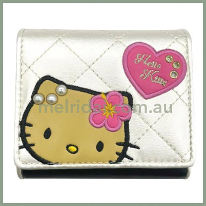 SANRIO | Hello Kitty Box Coin Tri-Fold Wallet Sunburn W100×H90×D30mm (Ivory Tan Series)