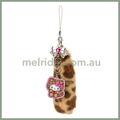 SANRIO | Hello Kitty Brown Dangling Tail Mascot Strap 40×40×130mm (Leopard Gal Cat)