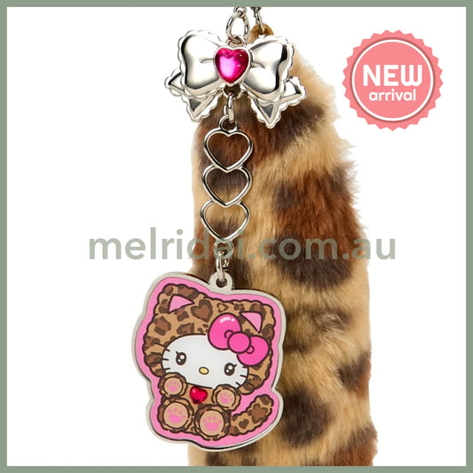 SANRIO | Hello Kitty Brown Dangling Tail Mascot Strap 40×40×130mm (Leopard Gal Cat)