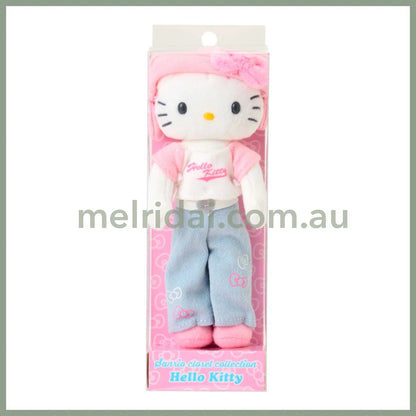 SANRIO | Hello Kitty Casual Style Bunny Ear Knit Hat Mascot Holder Bag Charm Plush Keychain 80×35×150mm (Sanrio Closet