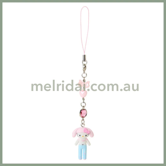 SANRIO | Hello Kitty Casual Style Bunny Ear Knit Hat Strap Phone Charm 26×12×40mm (Sanrio Closet Collection)