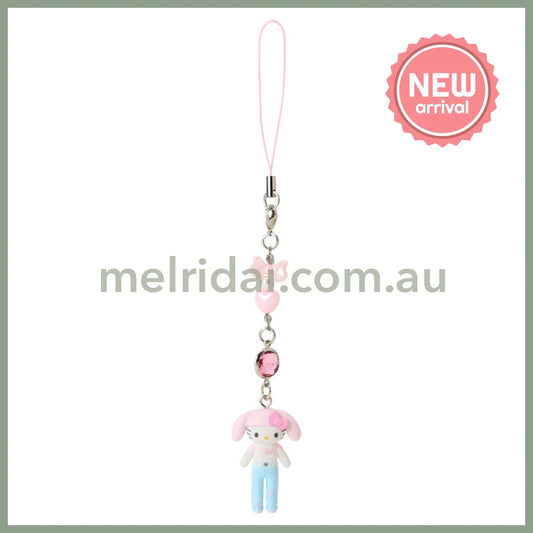 SANRIO | Hello Kitty Casual Style Bunny Ear Knit Hat Strap Phone Charm 26×12×40mm (Sanrio Closet Collection)