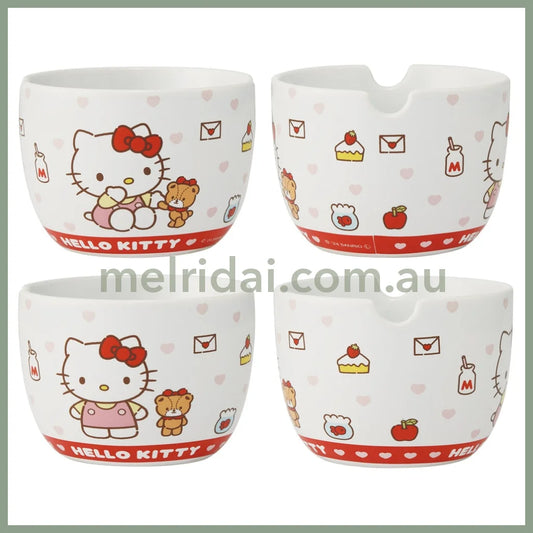 SANRIO | Hello Kitty Ceramic Bowl 600ml and Bamboo chopsticks Set 21cm (Bowl - Dishwasher Safe)