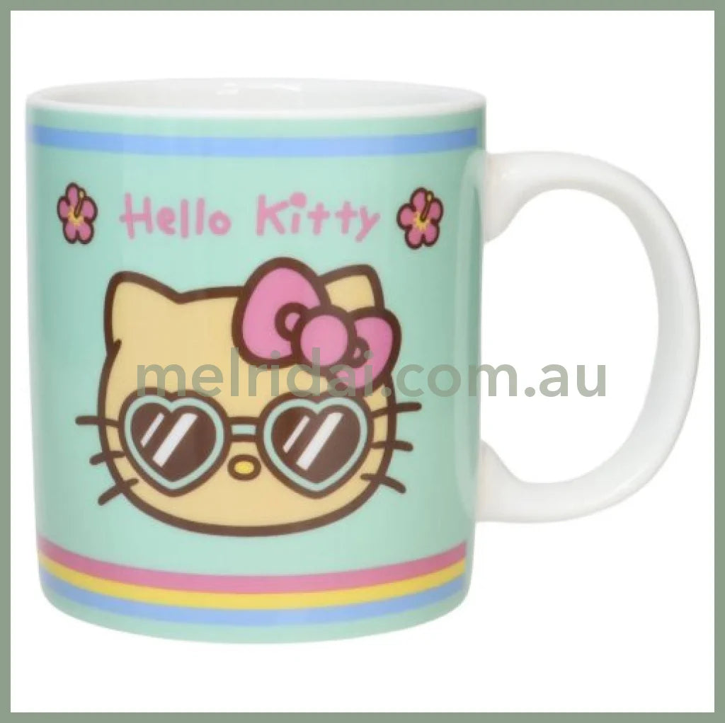 SANRIO | Hello Kitty Ceramic Mug 121×90×80mm (Tan Swimsuit Party Y2K Tan Blue)
