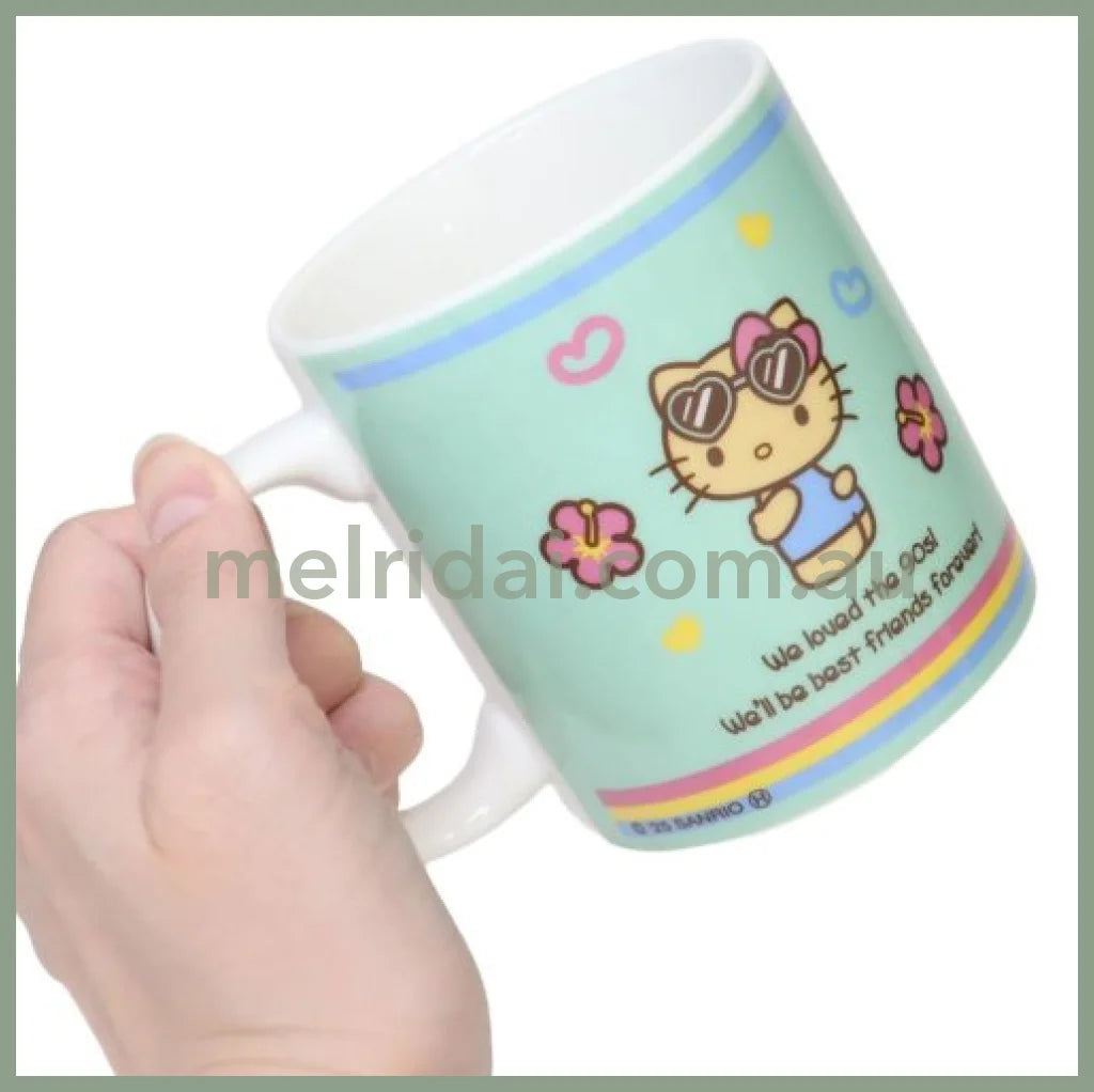 SANRIO | Hello Kitty Ceramic Mug 121×90×80mm (Tan Swimsuit Party Y2K Tan Blue)