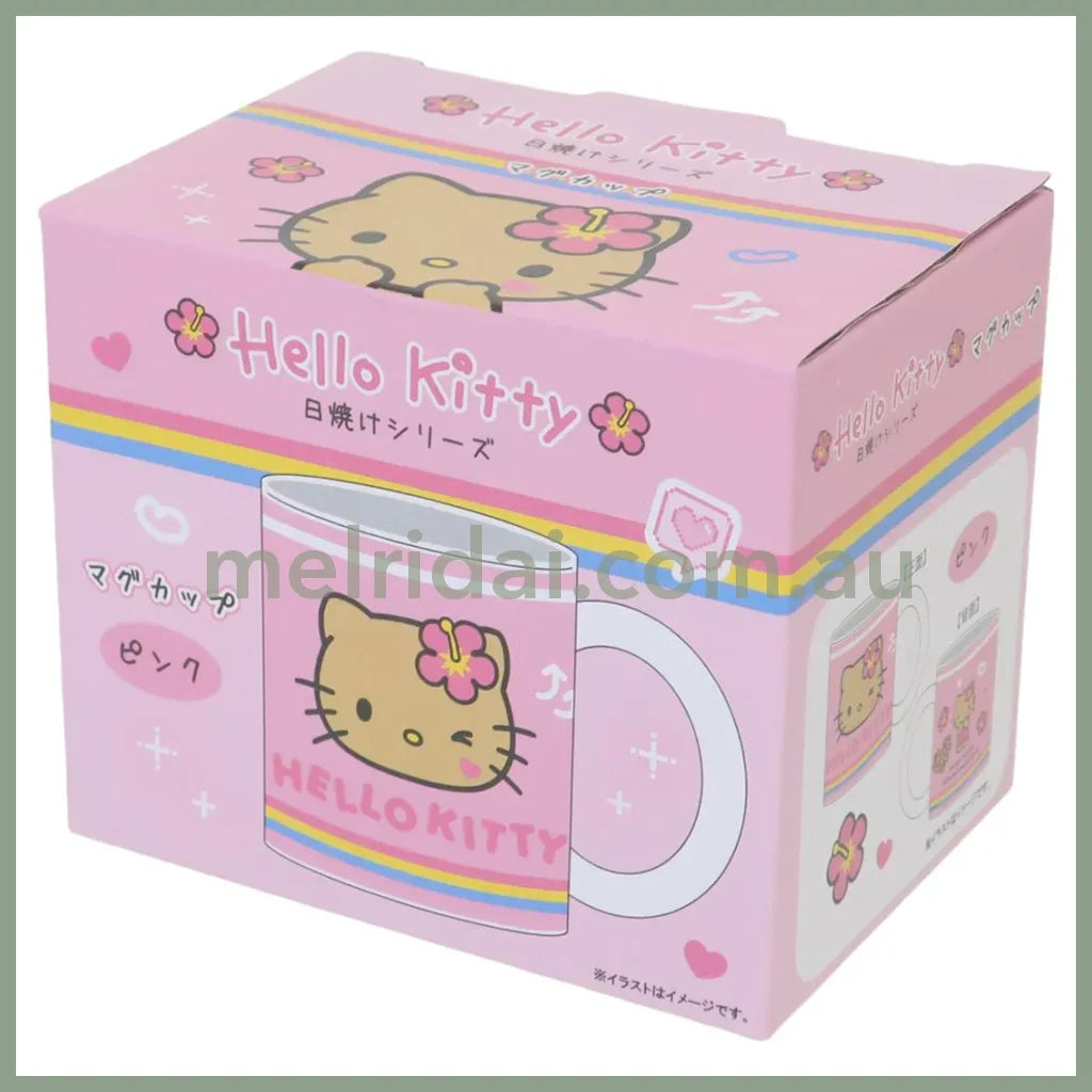 SANRIO | Hello Kitty Ceramic Mug 121×90×80mm (Tan Swimsuit Party Y2K Tan Pink)