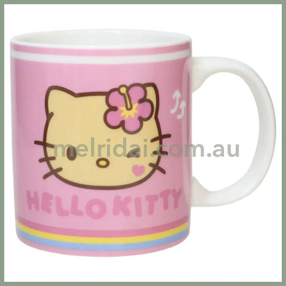 SANRIO | Hello Kitty Ceramic Mug 121×90×80mm (Tan Swimsuit Party Y2K Tan Pink)