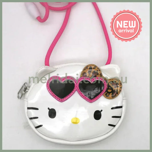 SANRIO | Hello Kitty Coin Case Shoulder Bag Tanned Kitty Ribbon Leopard H90 x W110 x D25mm
