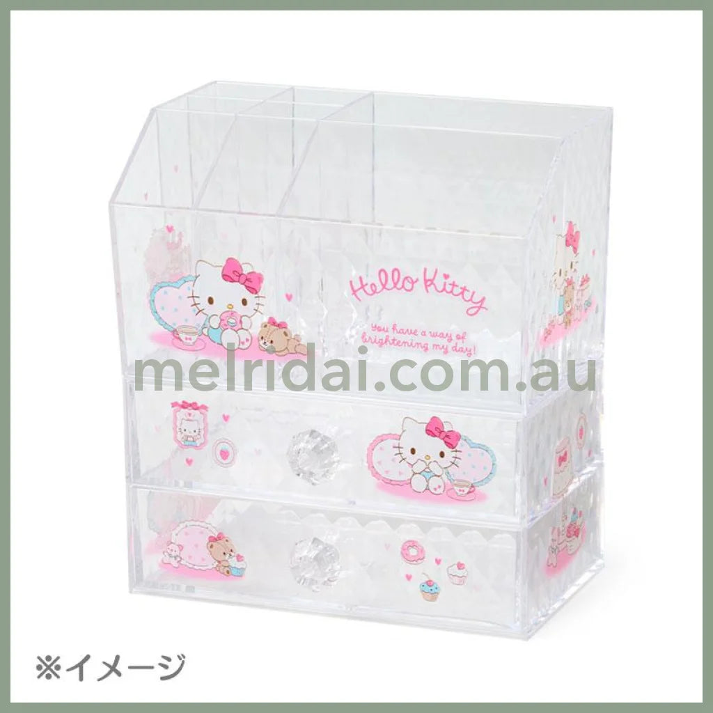SANRIO | Hello Kitty Cosmetic Desk Organizer 170×93×100mm (Relaxing)