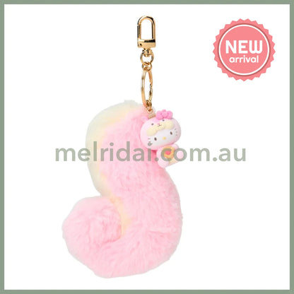 SANRIO | Hello Kitty Dangling Fluffy Tail Flocked Mascot Keychain 55×30×30mm (Fluffy Squirrel)