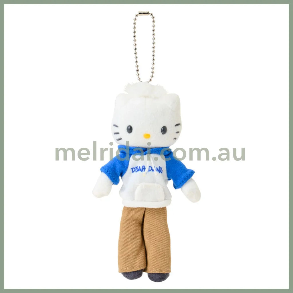 SANRIO | Hello Kitty Dear Daniel Casual Style Sweatshirt Mascot Holder Bag Charm Plush Keychain 80×35×150mm (Sanrio