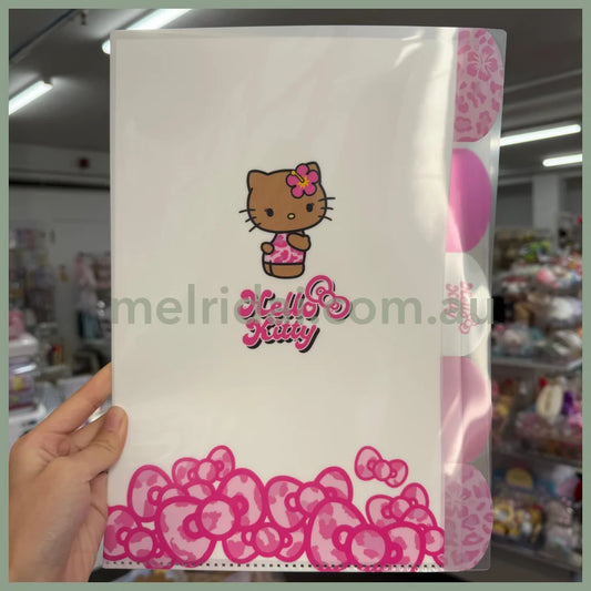SANRIO | Hello Kitty Die-cut 5-index Clear A4 File Folder Document Organizer Storage 5 Pockets H310 x W225 x D1mm (Tan)
