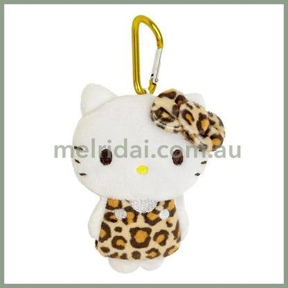 SANRIO | Hello Kitty Die-cut Outing Pouch Keychain with Carabiner H103×W76×D20mm (Leopard)