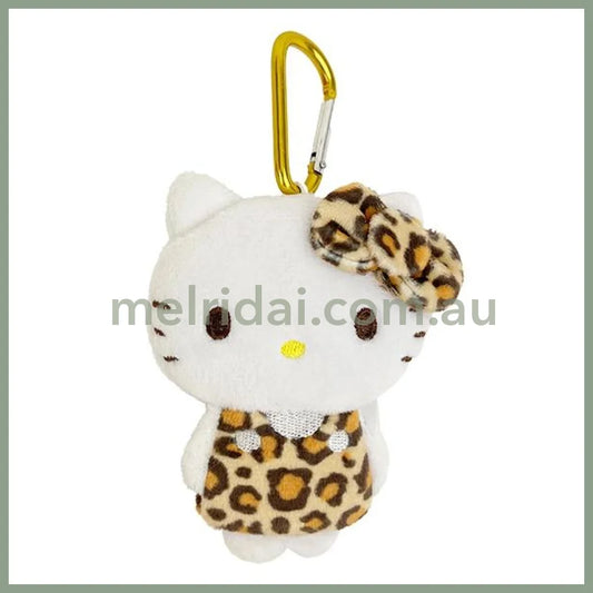 SANRIO | Hello Kitty Die-cut Outing Pouch Keychain with Carabiner H103×W76×D20mm (Leopard)