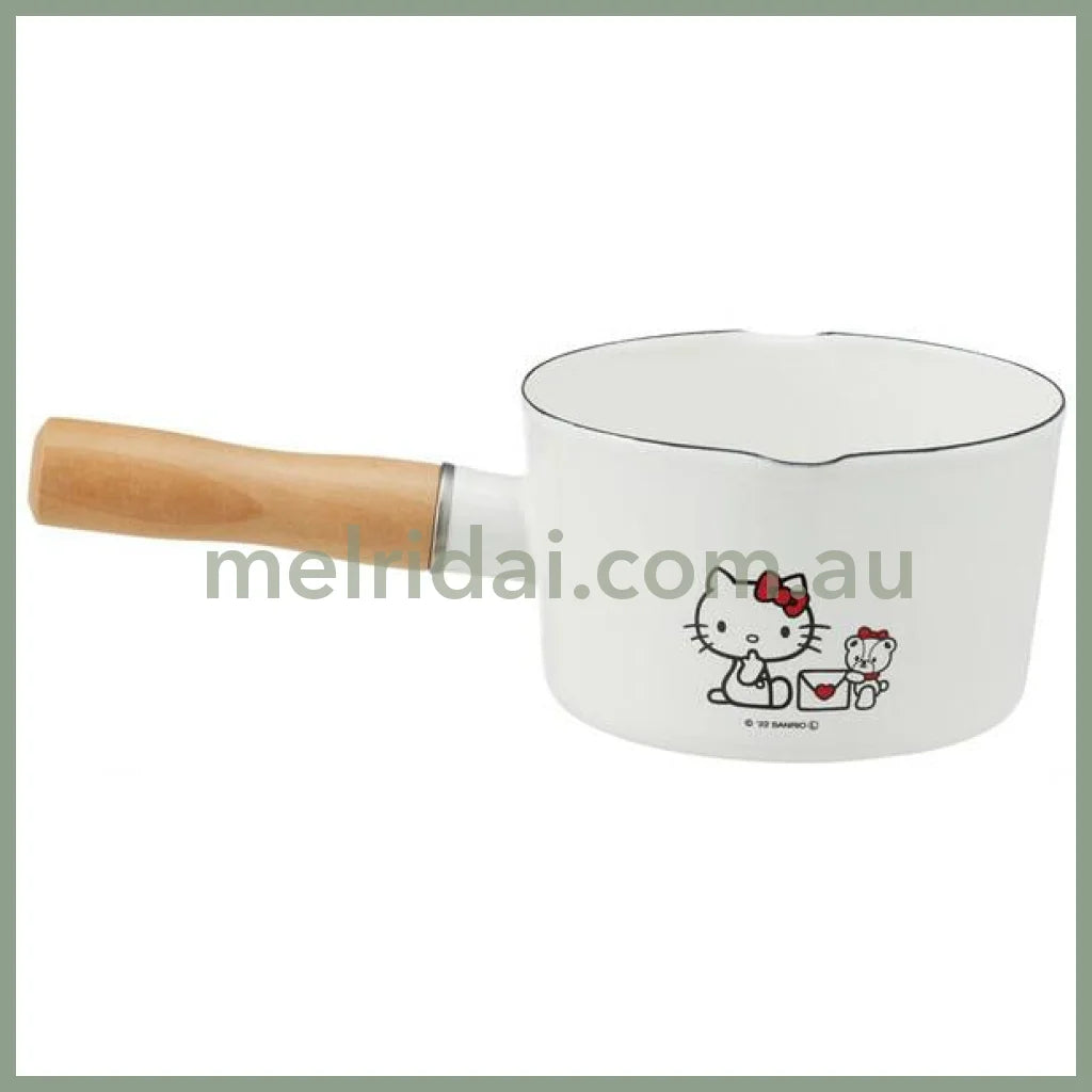 Sanriohello Kitty Enameled Milk Pot 13Cm 0.8L