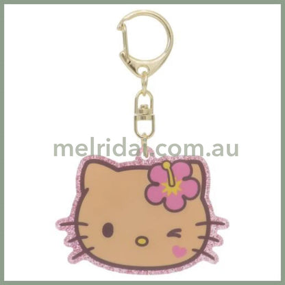 SANRIO | Hello Kitty Face-shaped Acrylic Keychain 68×51×3mm (Y2K Tan)