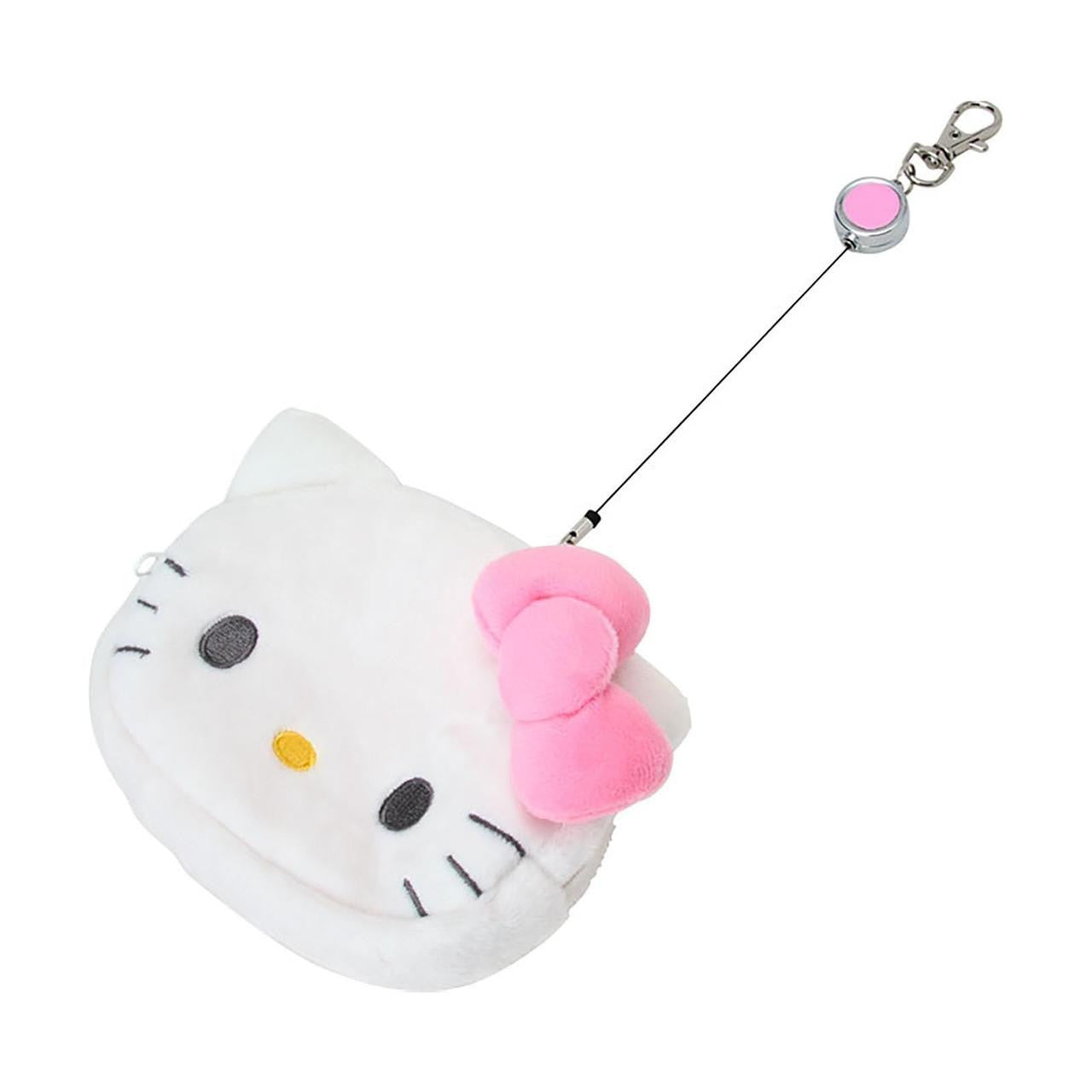 SANRIO | Hello Kitty Face-shaped Pass Case & Pouch Keychain With Reel 140×50×120mm