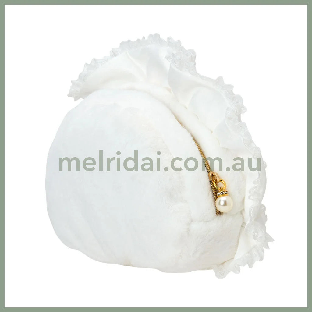 SANRIO | Hello Kitty Face-shaped Pouch 240×80×150mm (White Frill Design)