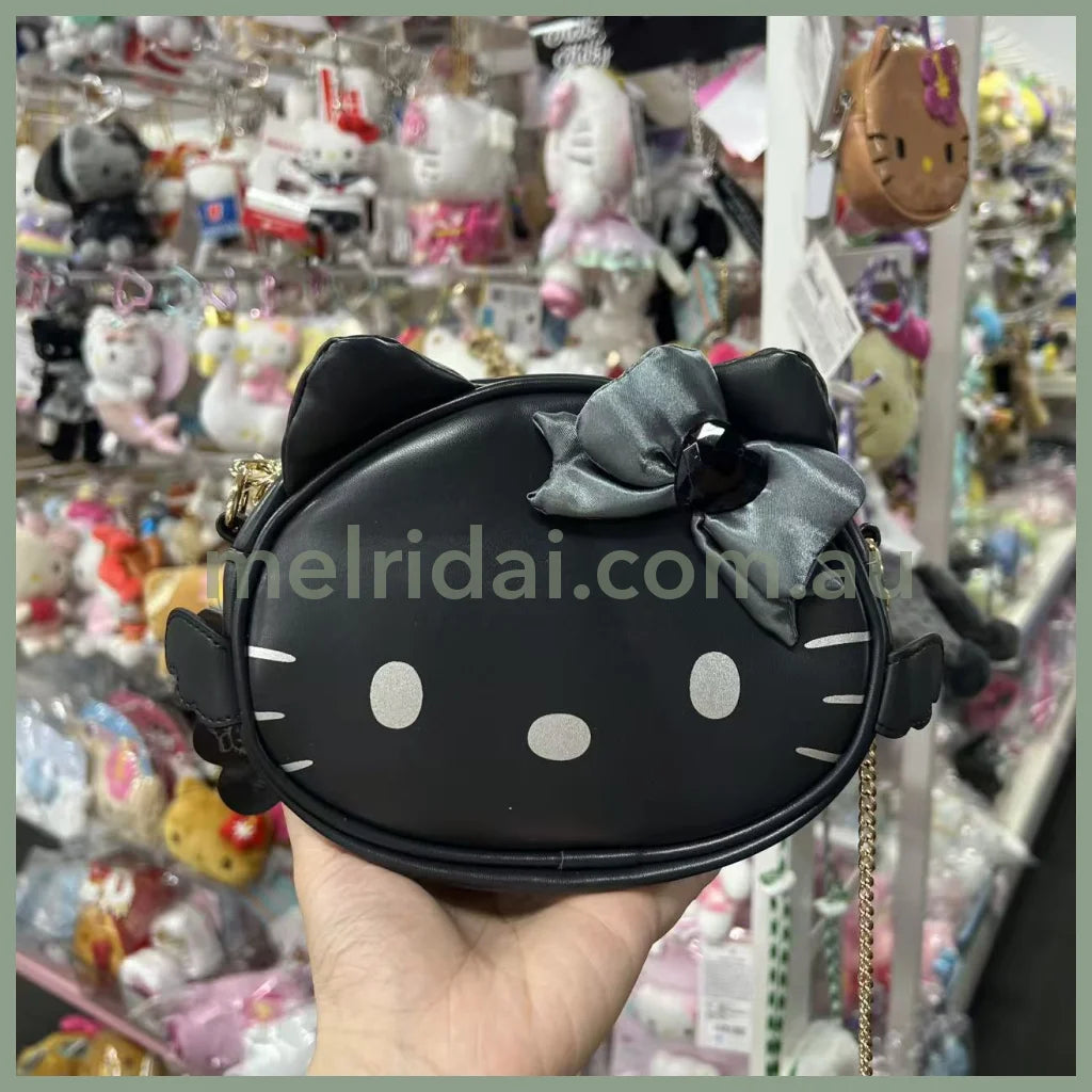 SANRIO | Hello Kitty Face-shaped Shoulder Bag 150×225×60mm (Black Angel)