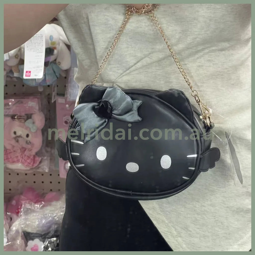 SANRIO | Hello Kitty Face-shaped Shoulder Bag 150×225×60mm (Black Angel)
