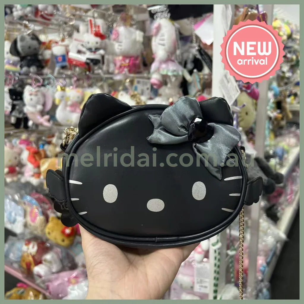 SANRIO | Hello Kitty Face-shaped Shoulder Bag 150×225×60mm (Black Angel)