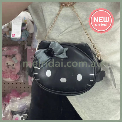 SANRIO | Hello Kitty Face-shaped Shoulder Bag 150×225×60mm (Black Angel)