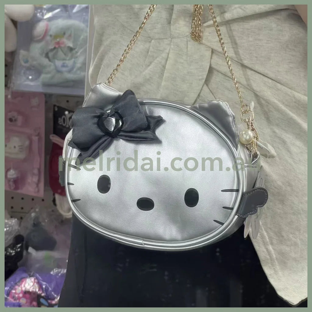SANRIO | Hello Kitty Face-shaped Shoulder Bag 150×225×60mm (Grey Angel)