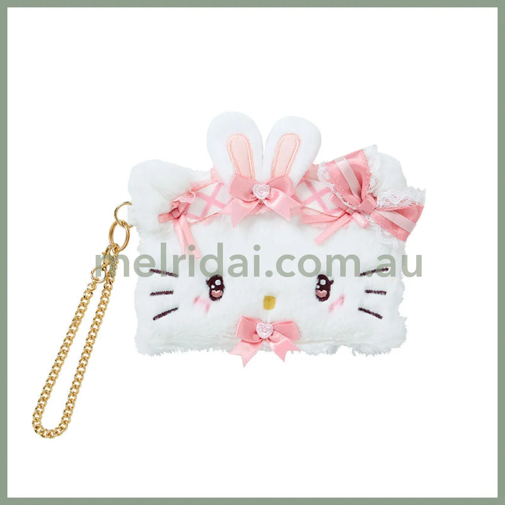 Sanrio | Hello Kitty Fluffy Face-Shaped Card Case 14.5×1×12Cm (Dream Ribbon)