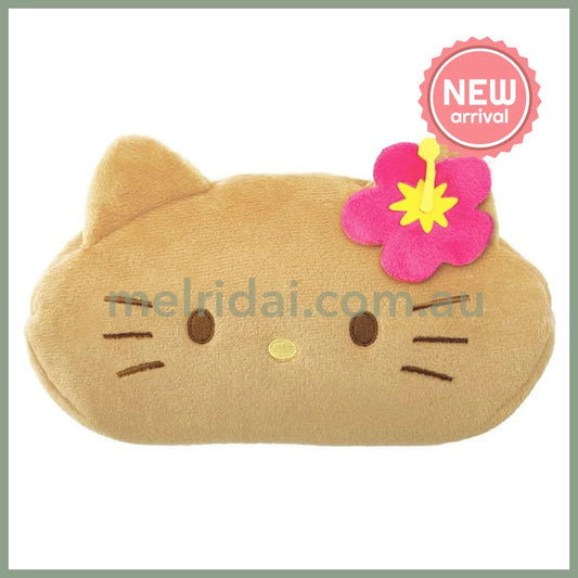 SANRIO | Hello Kitty Fluffy Plush Pen Case Pouch 200×130×40mm (Face Y2K Tanned)