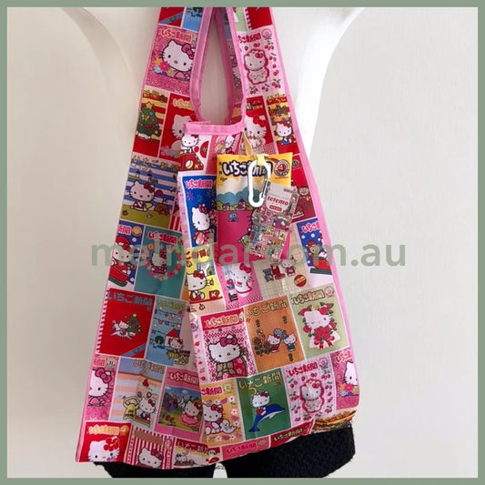 SANRIO | Hello Kitty Foldable Eco Bag Keychain Bag Charm 80×115×30mm (Strawberry Newspaper 50th Anniversary)