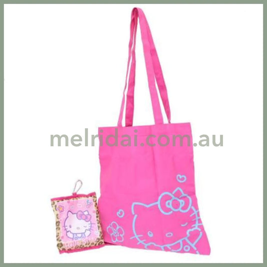 SANRIO | Hello Kitty Foldable Tote Bag With Pouch Carabiner (Heart pounding Memories Heisei Retro)