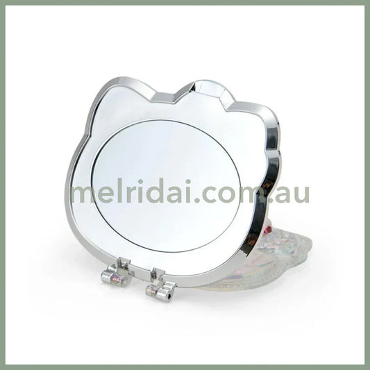 SANRIO | Hello Kitty Folding Stand Mirror 120×15×75mm (Face Aurora Hologram Sliver)