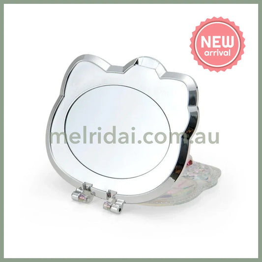 SANRIO | Hello Kitty Folding Stand Mirror 120×15×75mm (Face Aurora Hologram Sliver)