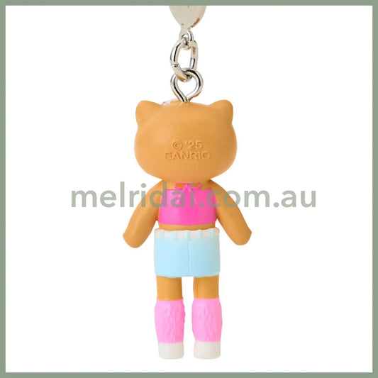 SANRIO | Hello Kitty Gal Style Y2K Hibiscus Tan Strap Phone Charm 26×12×40mm (Sanrio Closet Collection)