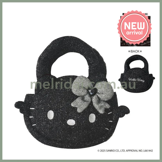 SANRIO | Hello Kitty Glitter Die-cut Mascot Hand Bag 270x280x60mm (Black Angel)