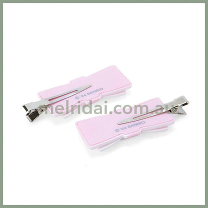 SANRIO | Hello Kitty Hair Clip 2pcs Set 5 x 2 x 1cm (Quilt Ribbon)