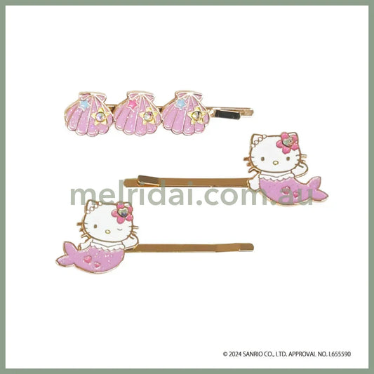SANRIO | Hello Kitty Hairpin Set Mermaid 3-Piece Shell (Pink)