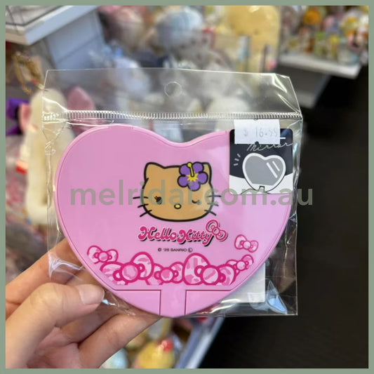 SANRIO | Hello Kitty Heart Mirror Tan Kitty Leopard Pink (H85×W108×D5mm)