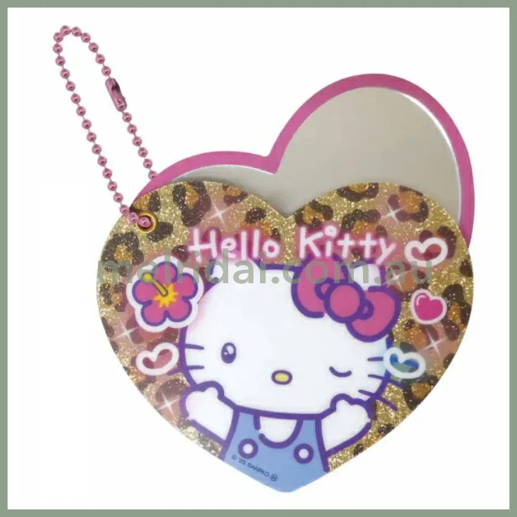 SANRIO | Hello Kitty Heart-pounding Slide Mirror Keychain 84×69mm (Memories Heisei Retro Sparkly)