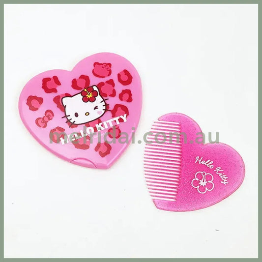 SANRIO | Hello Kitty Heart Shaped Mirror Comb 18x107x154mm (Y2K)