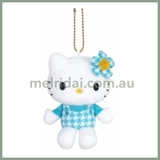 SANRIO | Hello Kitty Houndstooth BU Mascot Holder Plush Keychain 10cm Approx. (50th Anniversary)