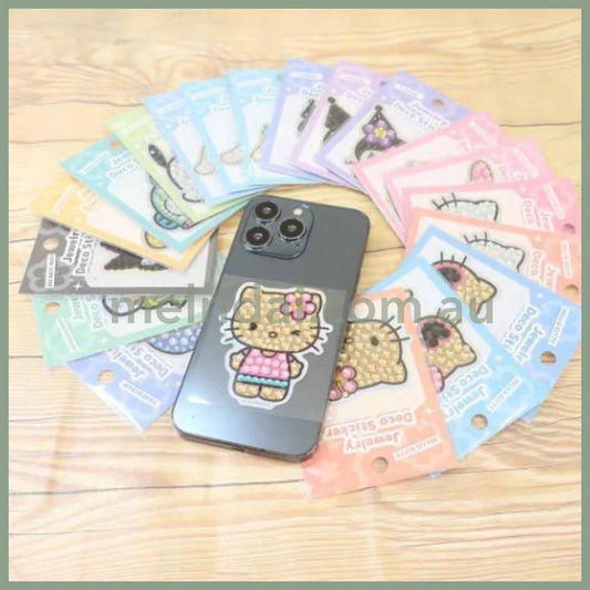 SANRIO | Hello Kitty Jewelry Deco Sticker 65×73×5mm (Gogo Gal Collection Glitter Face - Tan Wink)