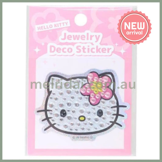 SANRIO | Hello Kitty Jewelry Deco Sticker 65×73×5mm (Gogo Gal Collection Glitter Face Y2K)
